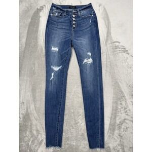 Judy Blue Skinny Fit Jeans Womens 5/27 24x32 Blue Stretch Denim Pants Distressed